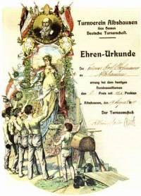 Ehrenurkunde TSV 1910 Albshausen e. V.